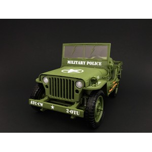1:18 Die Cast Army Jeep Vehicle - Military Police (Green)