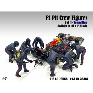 AD-76555 1:18 F1 Pit Crew Figure - Set Team Blue (Set 2)