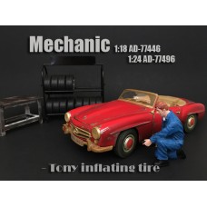 AD-77496 Mechanic - Tony inflating tire AD-77496 Mechanic - Tony inflating tire
